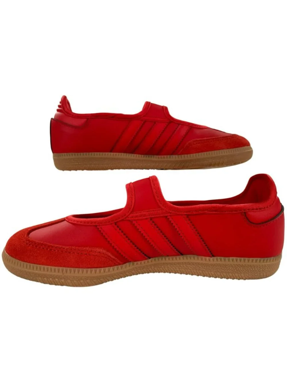Adidas Samba Jane J Red Shoes Velcro Strap Casual Style KK1435 Kids Size 4.5 NEW